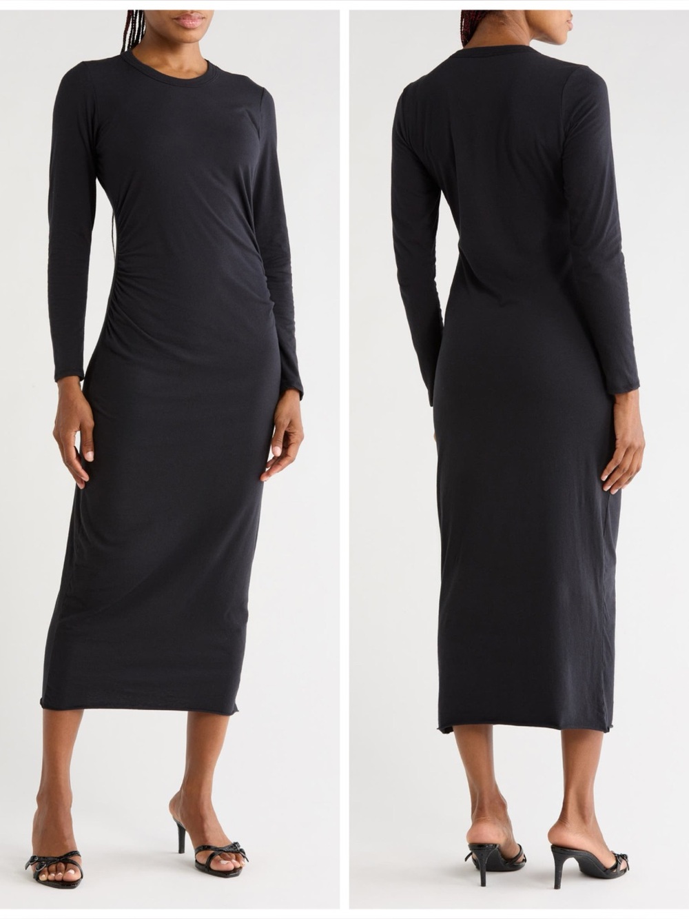 James Perse Ruched Long Sleeve Jersey Dress
In Navy Blue
